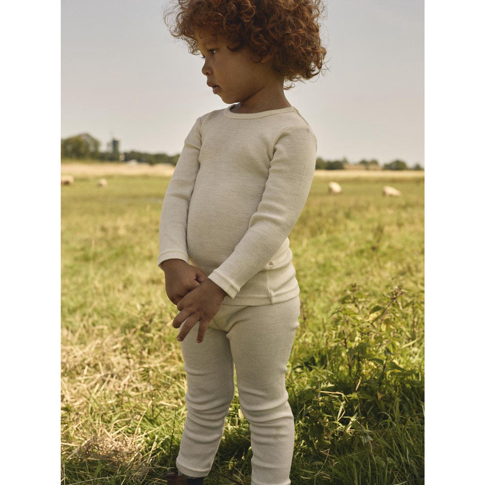Køb Lil'Atelier Turtledove Melange Nmnnalu Rib Wo/Mo Slim Leggings Lil