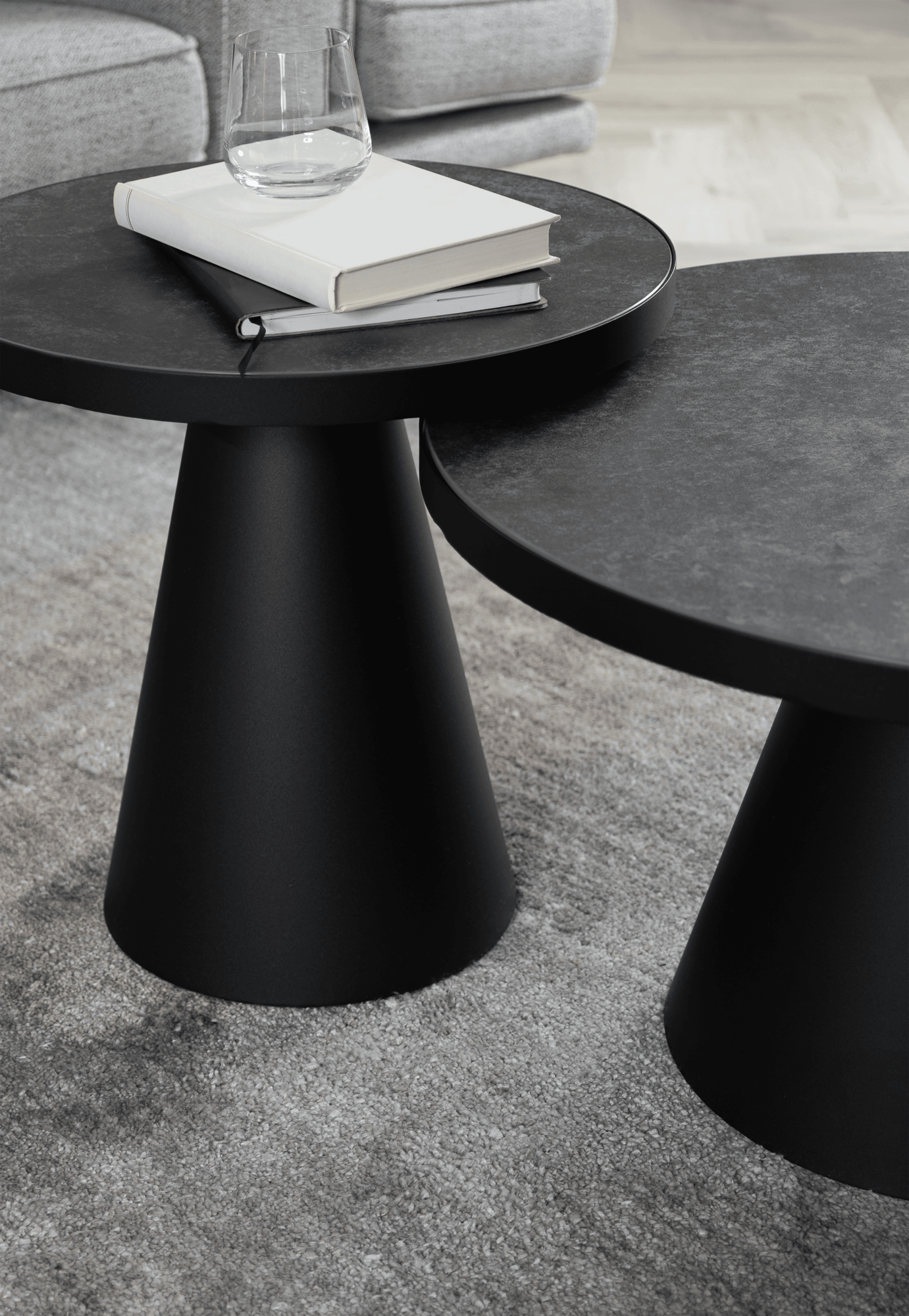 Leeds Salontafel - Ø45 cm - Zwart Keramiek