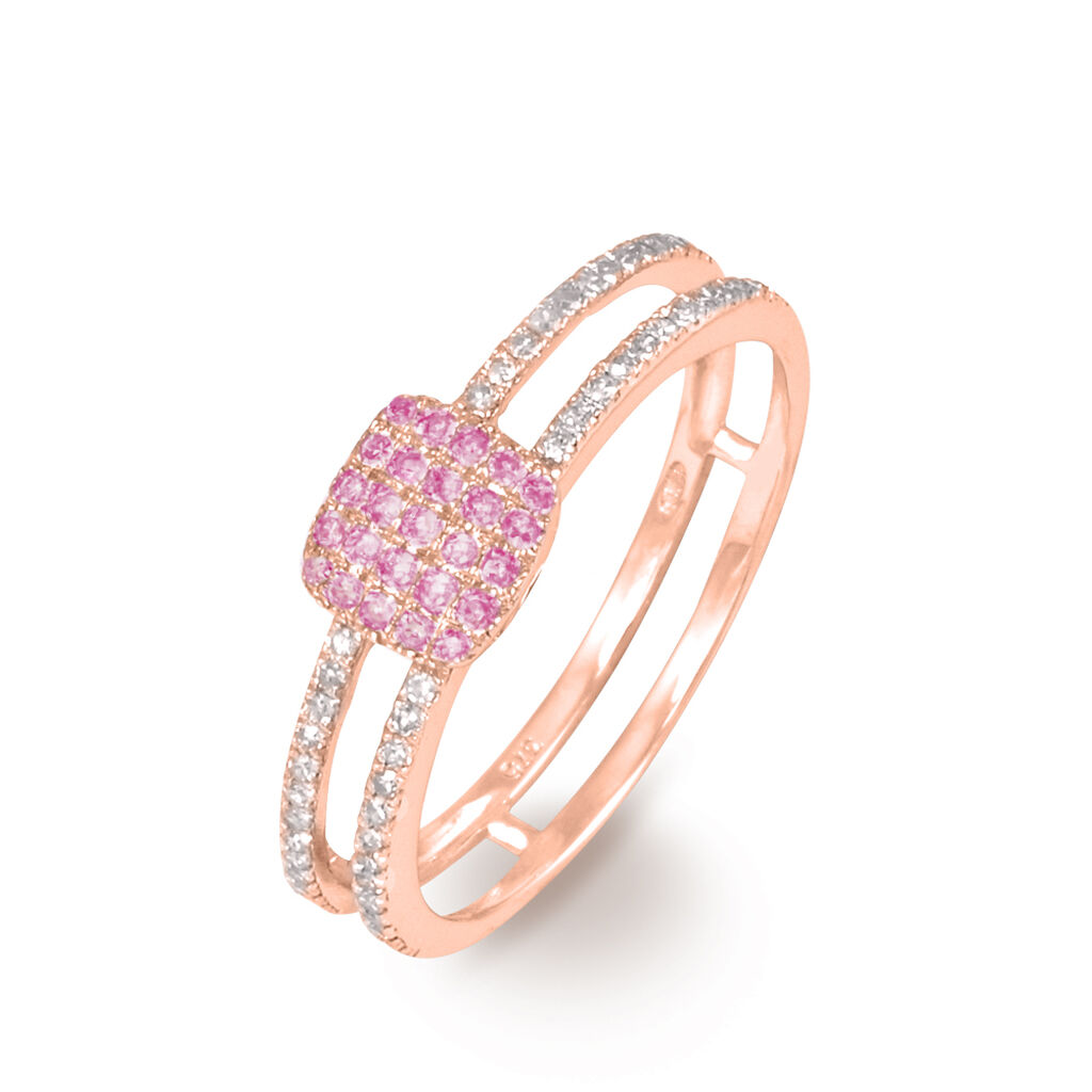 Bague Aude Or Rose Saphir Et Diamant