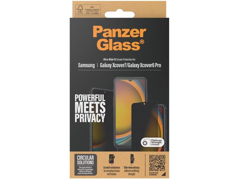 Panzerglass Ultra Wide Fit Privacy Galaxy Xcover6 Pro & Xco Displayschutz für das Samsung Galaxy Xcover6 Pro & Xcover7