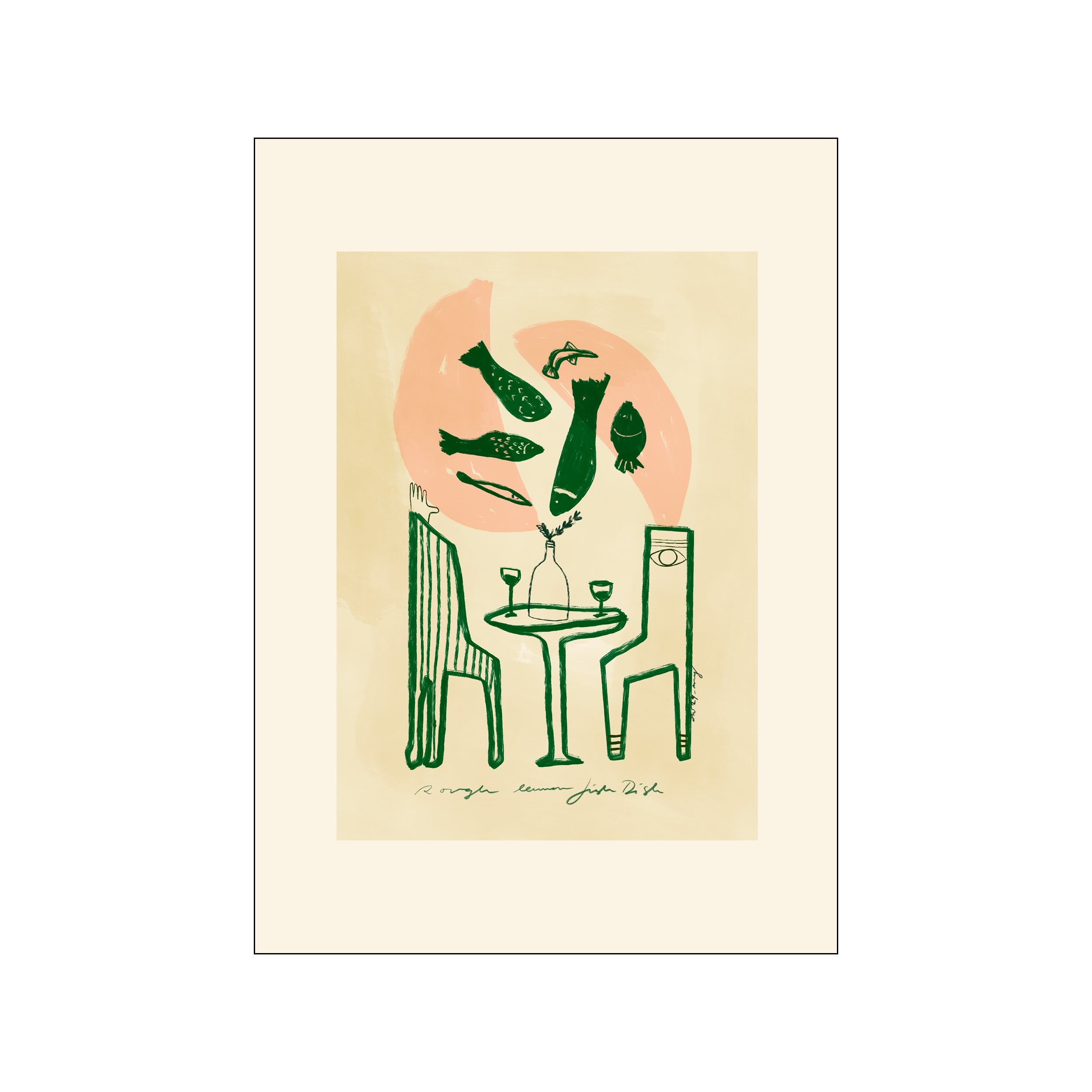 Poster & Frame  Green Lemon Fish plakat - 30x40 cm