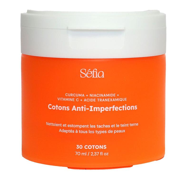 30 cotons anti-imperfections au curcuma