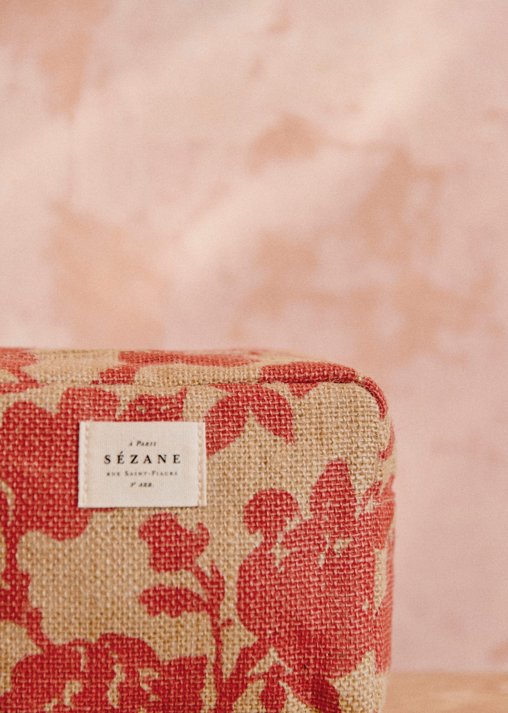 Trousse de Toilette Jute - Fleurs des jardins rouge - SACS/NEW SACS Nos Paniers 5906416