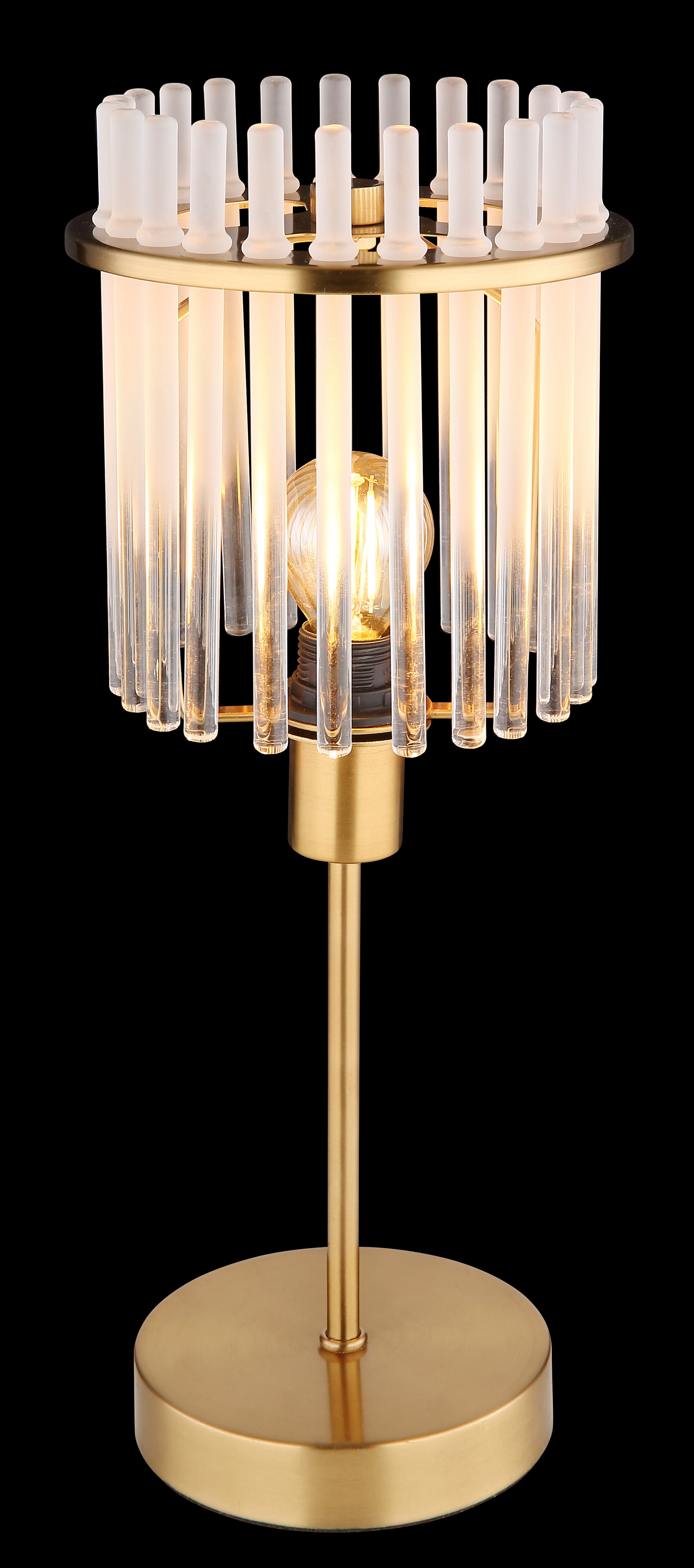 GLOBO Retrofit Tischlampe GORLEY 37 cm goldfarbig /opal