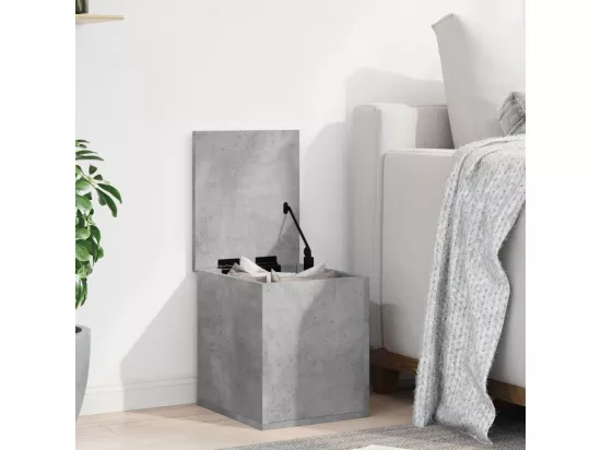 Boîte de rangement gris béton 30x35x35 cm bois d'ingénierie