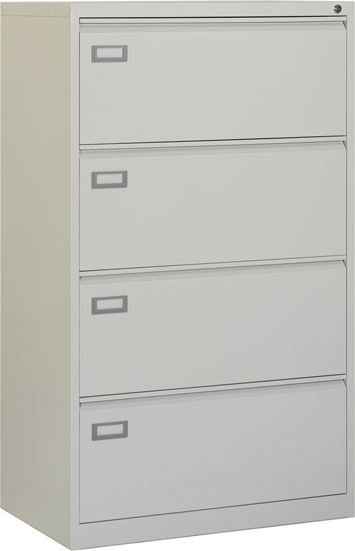 Hängeregistraturschrank Steel, 4 Hängeregisterauszüge, 79 x 48 x 132.8 cm, lichtgrau (RAL 7035)