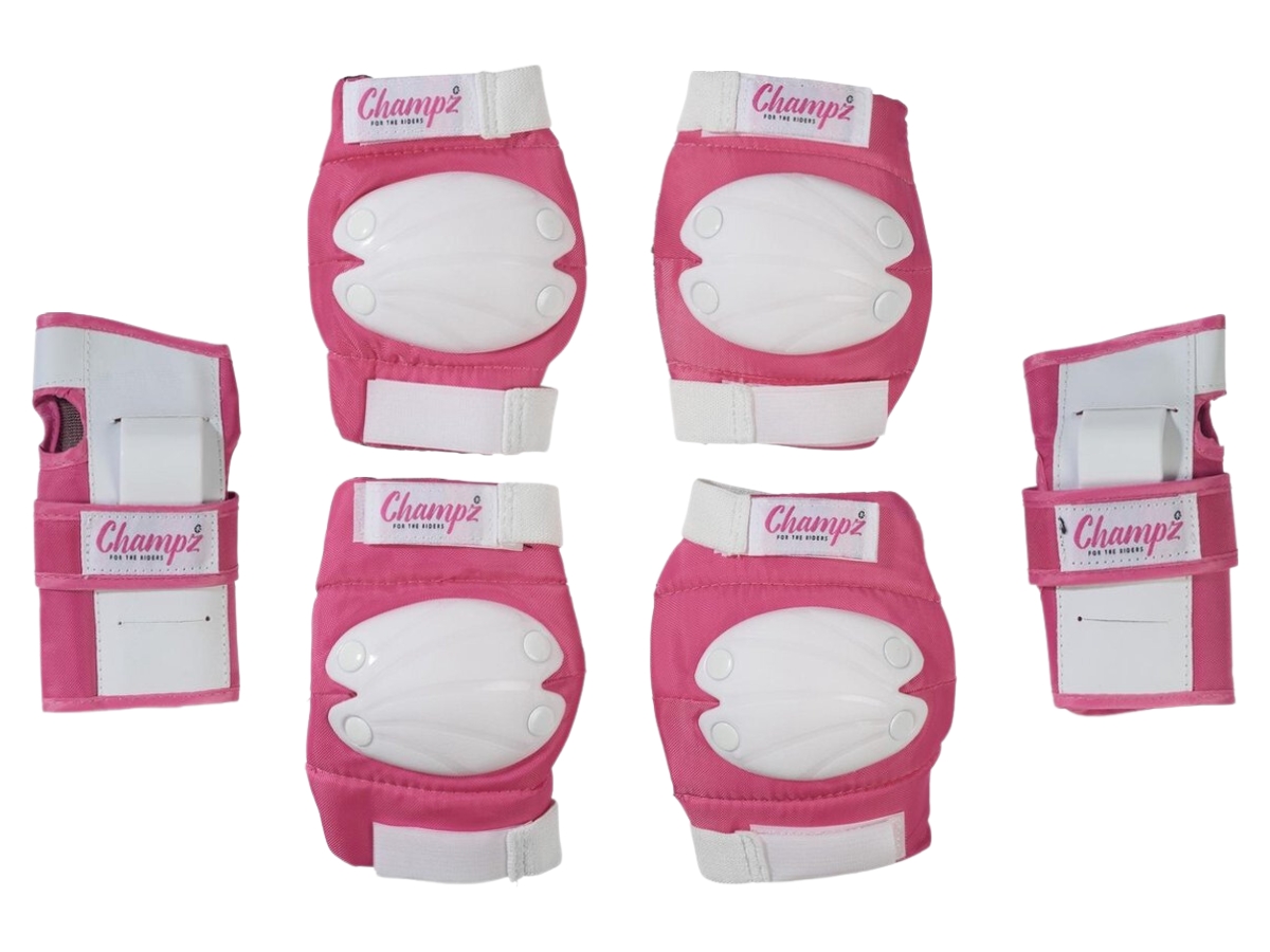 Champz Skate Bescherming Set voor Kinderen Roze/Wit