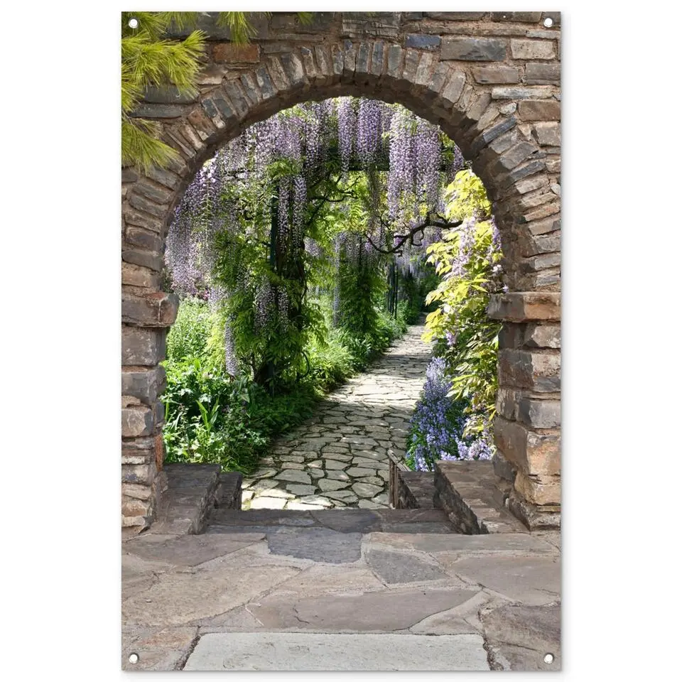 MuchoWow Tuinposter 80x120cm Bos Doorkijk Stenen Pad