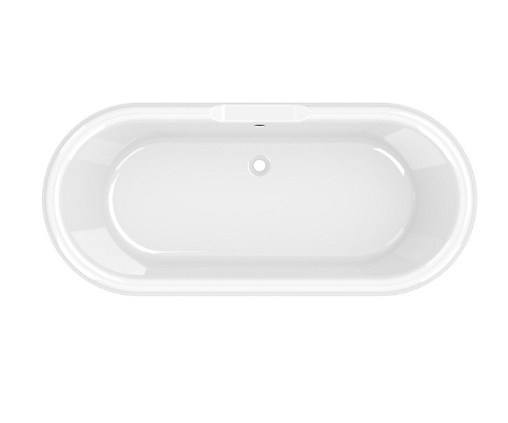 Baignoire îlot adossée noir 170 x 80 cm GoodHome Emba + lot de 4 pieds blanc