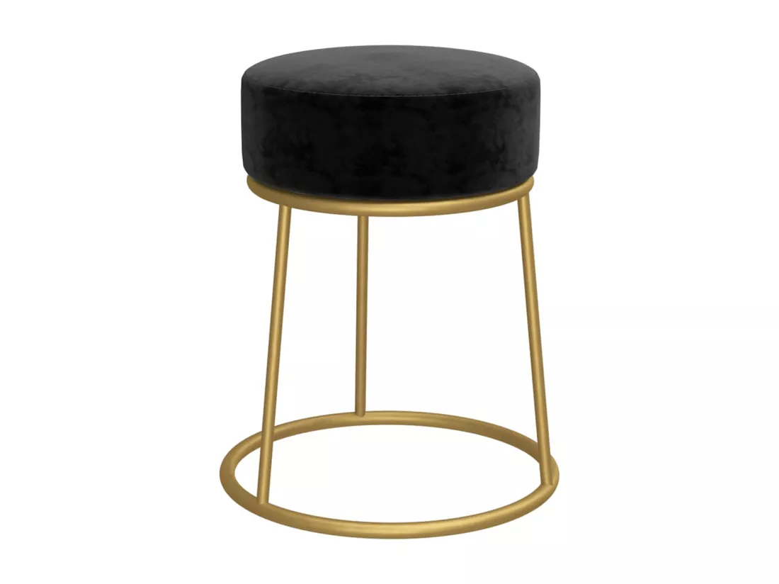 Tabouret rond Noir Velours