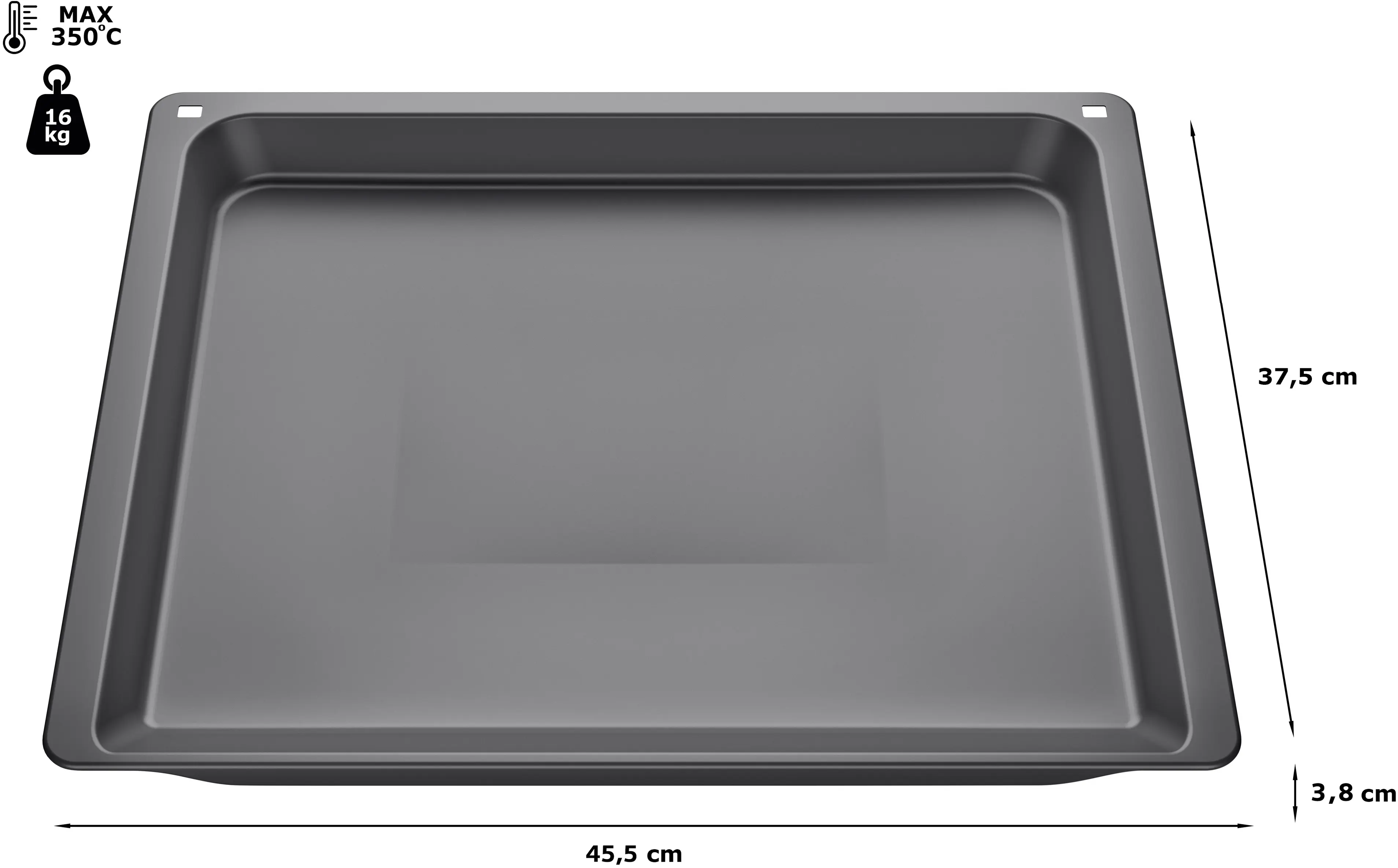 Universele bakplaat 38 x 455 x 375 mm vaatwasserbestendig HEZ632070 • 11029049