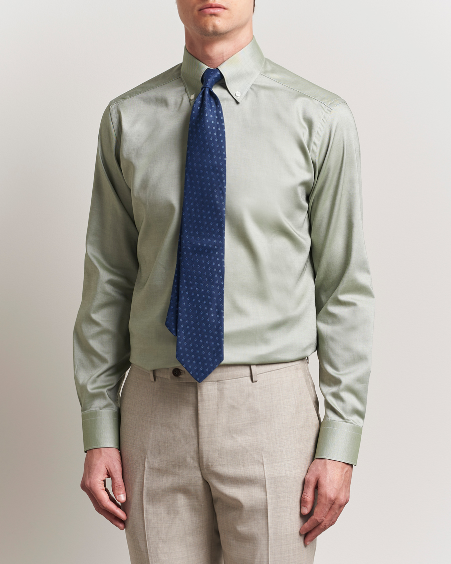 Eton Slim Fit Wrinkle Free Oxford Shirt Green