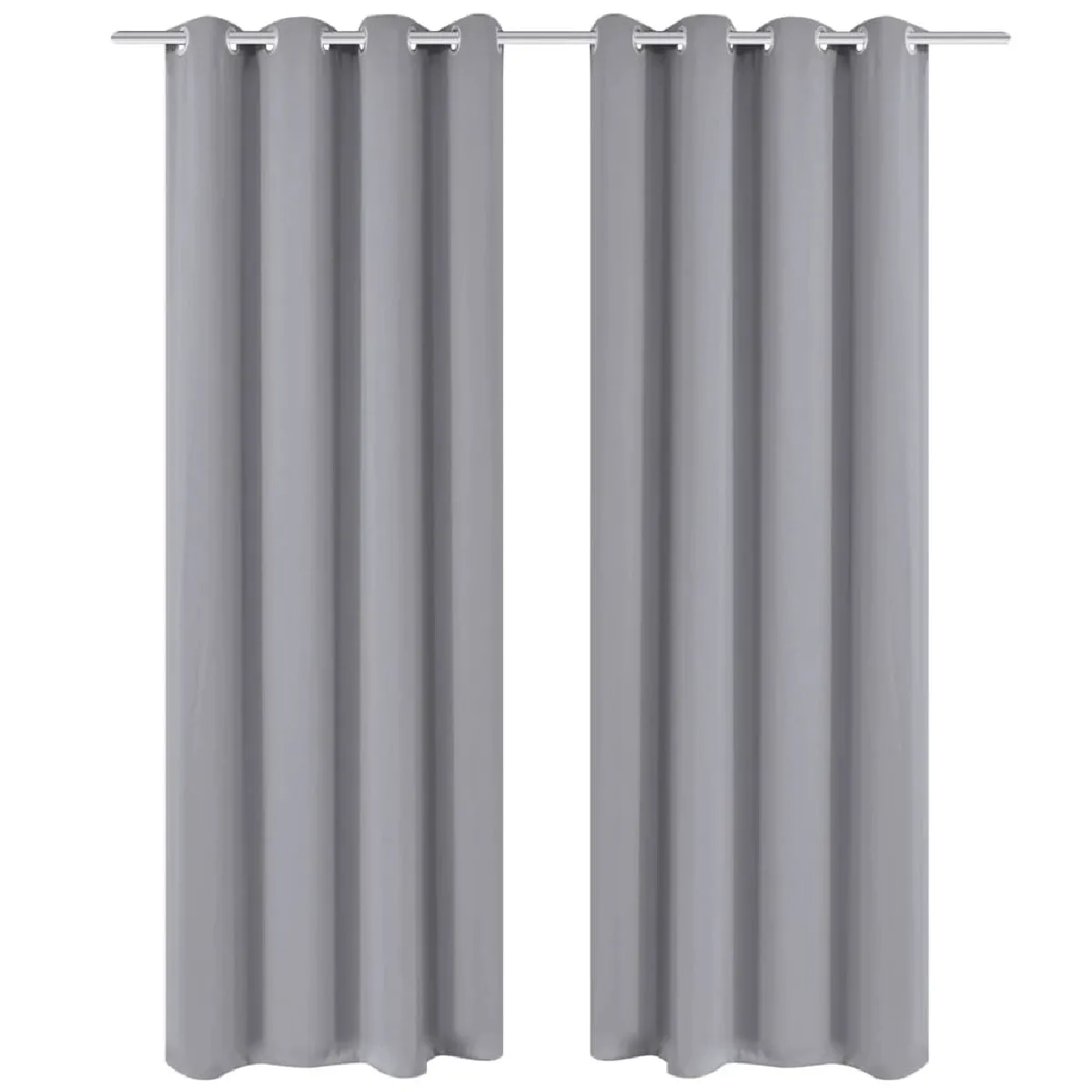 VidaXL Rideau occultant avec œillets métalliques - Gris