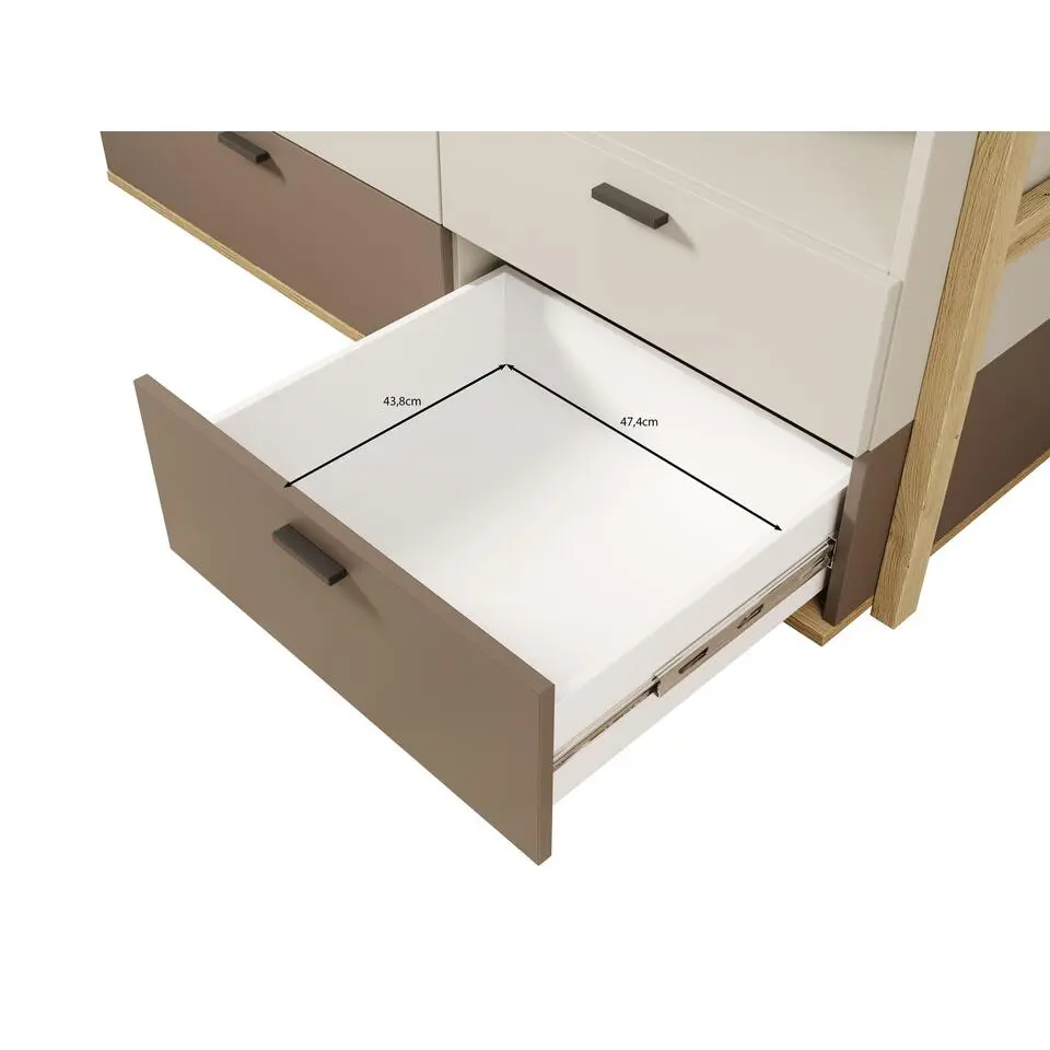 Meubella - Kinderkledingkast Livingston - Beige - 135 cm