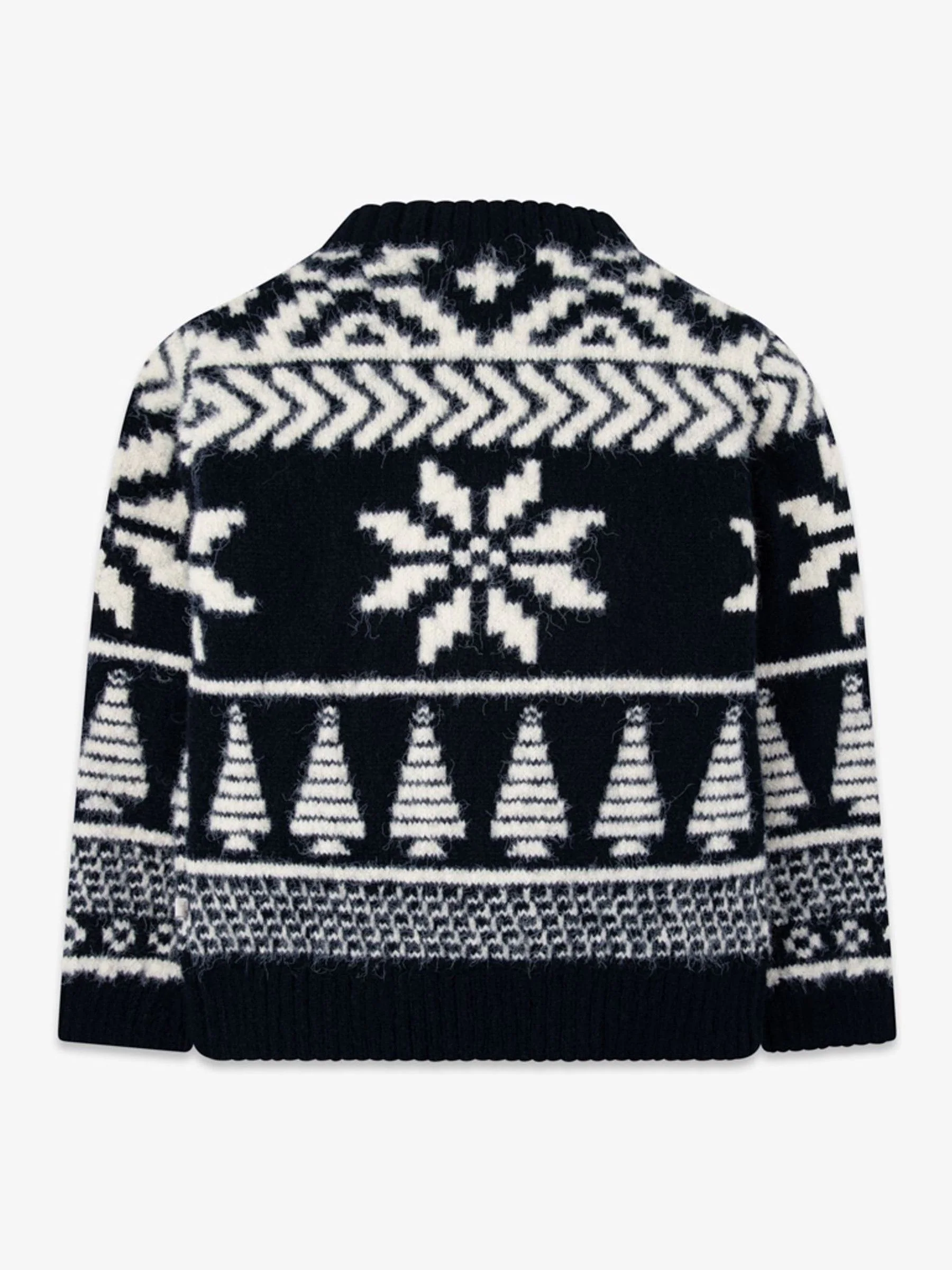 Blauw - The Little Tailor Kinder Chunky Tweekleurige Fairisle Kerstmis Trui