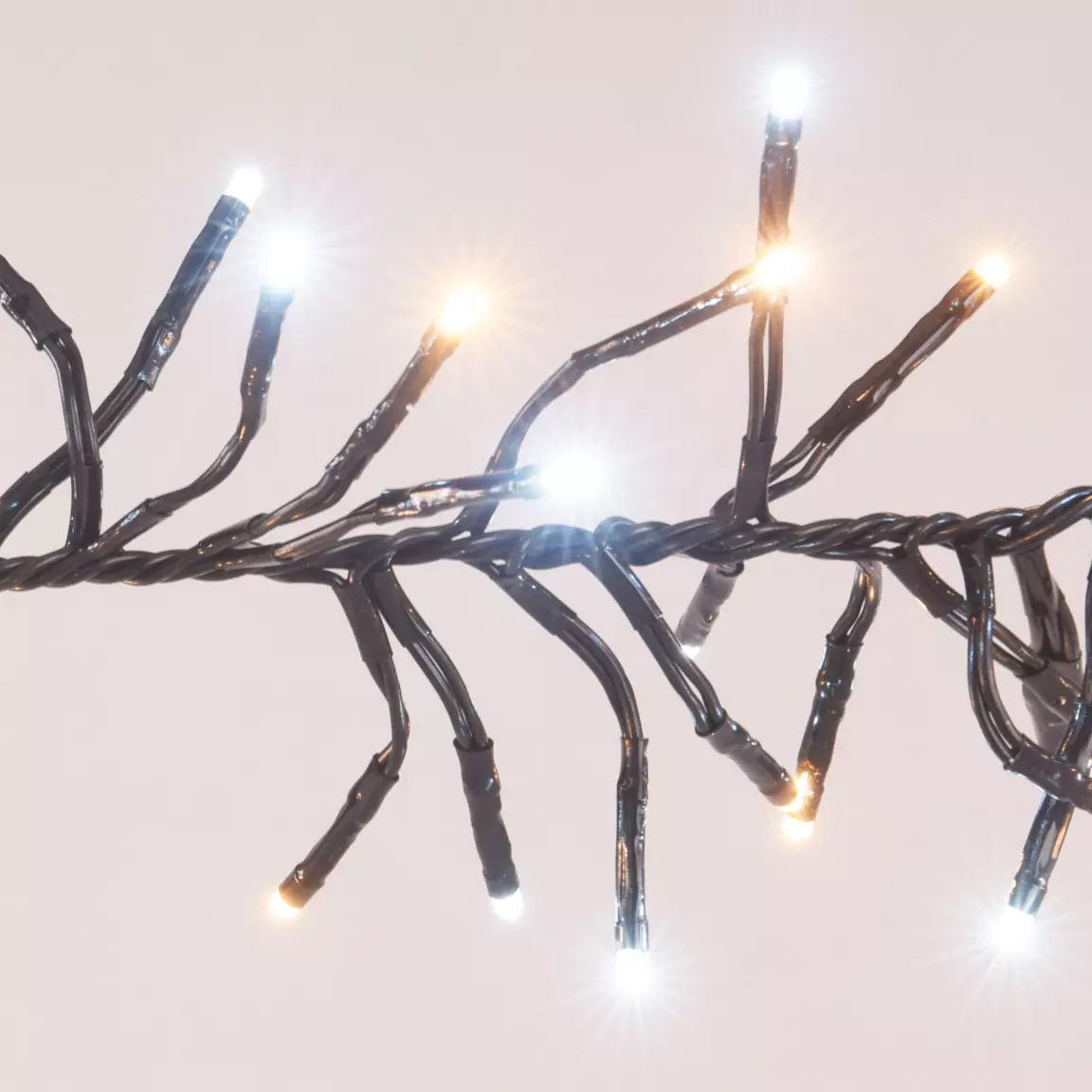 Guirlande lumineuse 5,60 m 768 LED câble noir Boa Bicolore Blanc chaud et froid