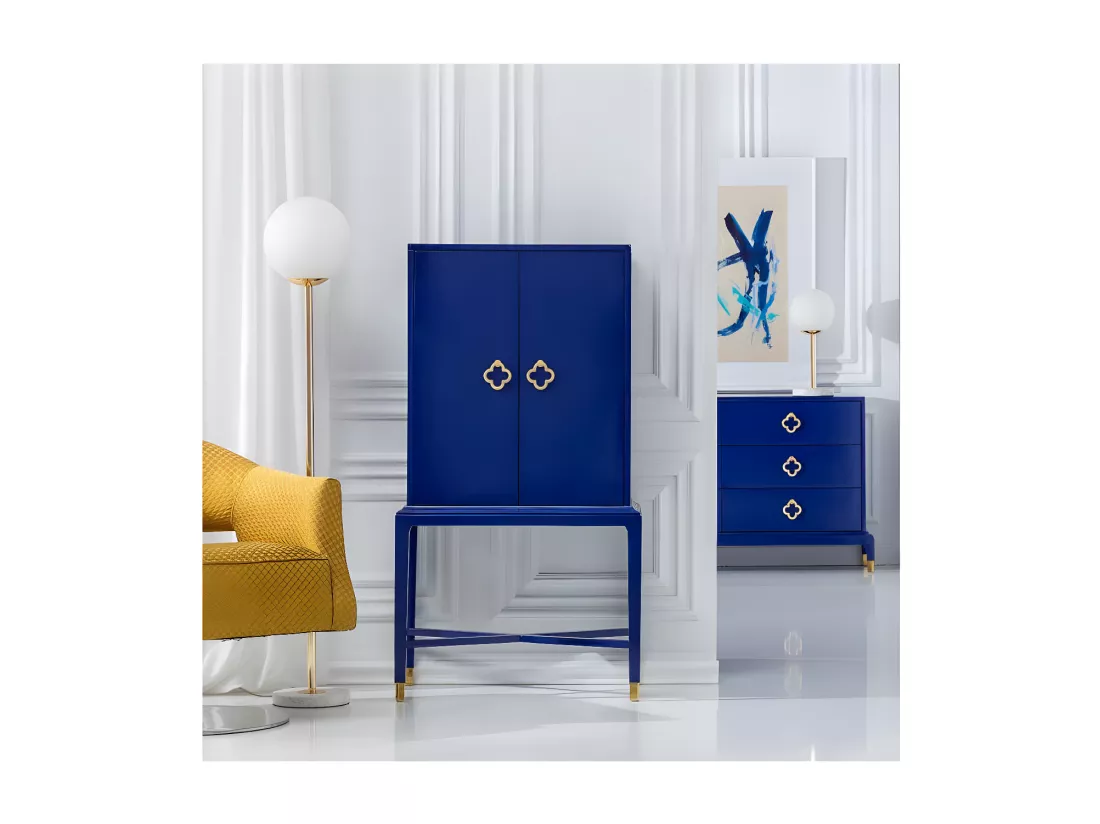 Armoire de salon 2 portes Bleu électrique - NUITA