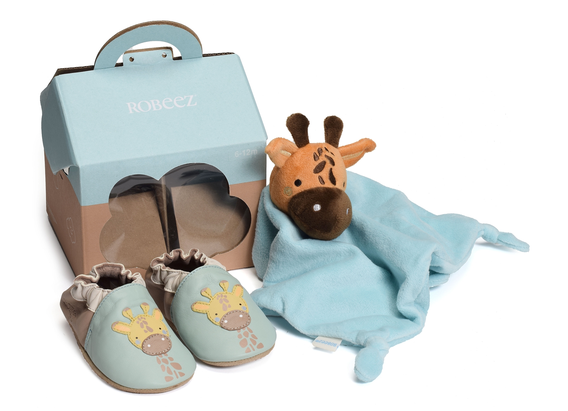 Coffret naissance girafe hug vert eau
