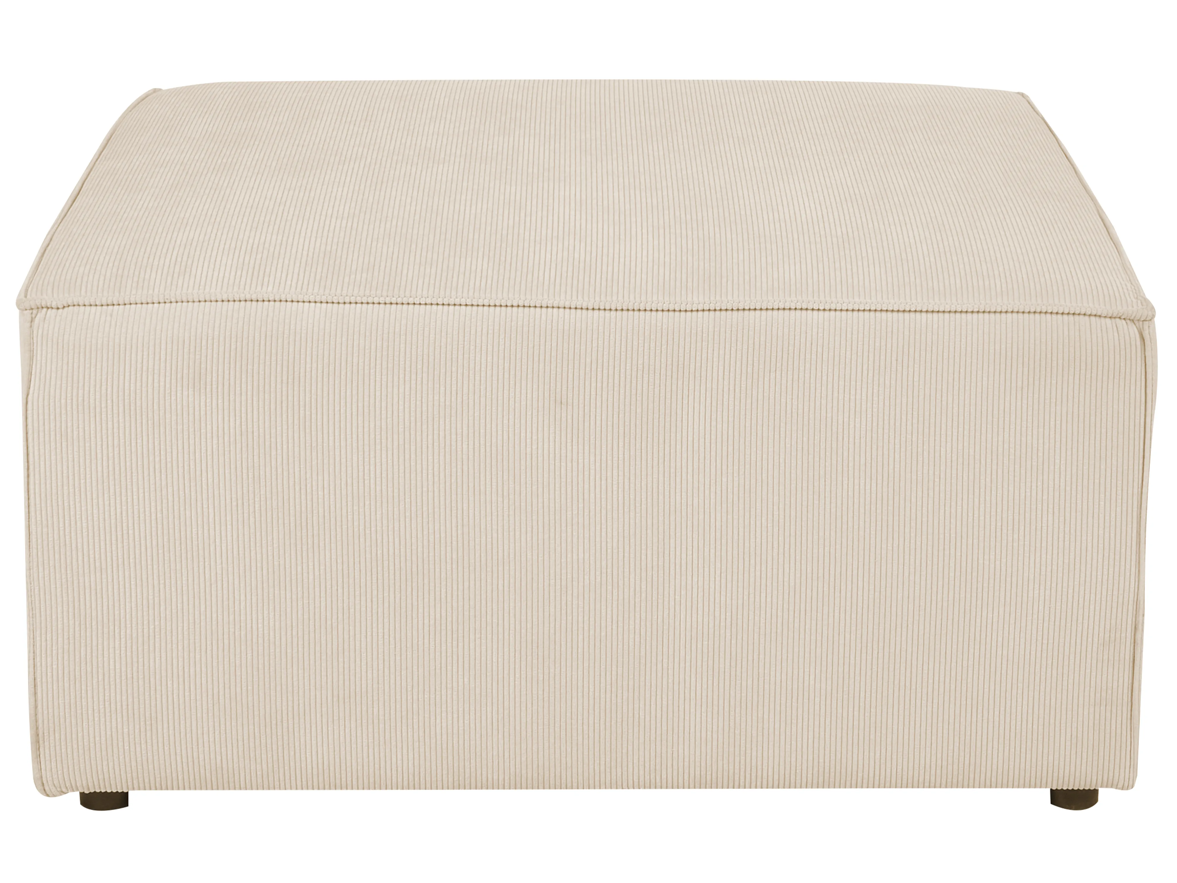 Modulaire hoekbank 5-zits LEMVIG Corduroy Lichtbeige met ottomaan rechtszijdig