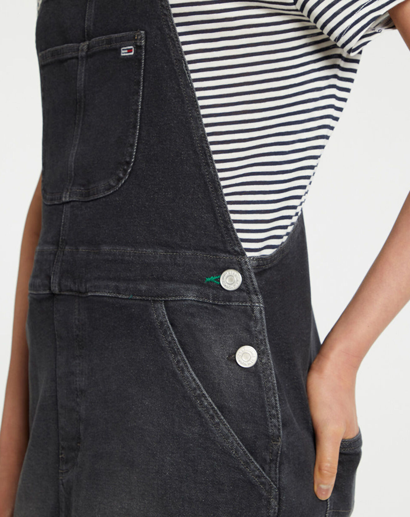 Tommy Jeans Robe salopette Denim noir délavé