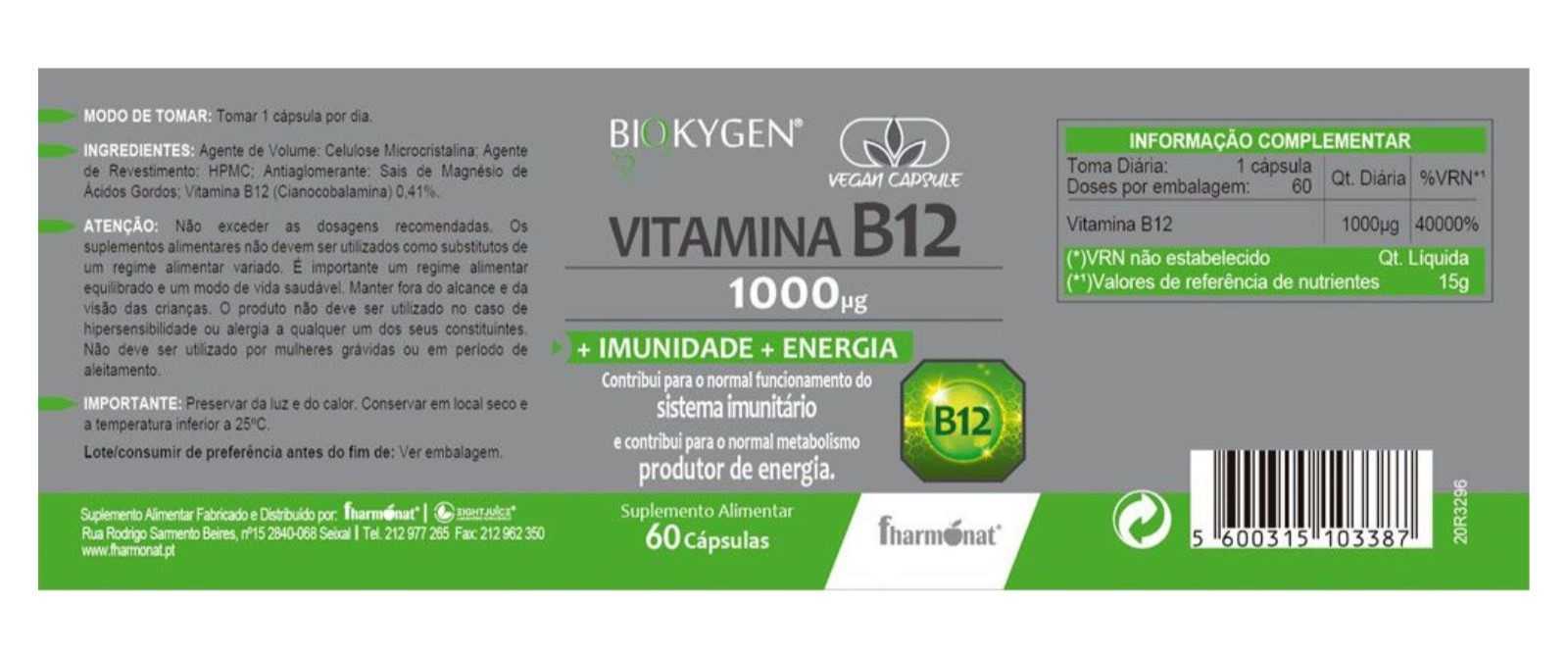Biokygen Vitamina B-12 60 cápsulas