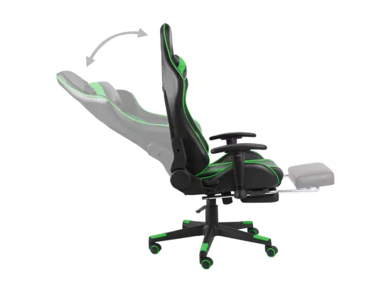 Chaise de jeu pivotante avec repose-pied Vert PVC