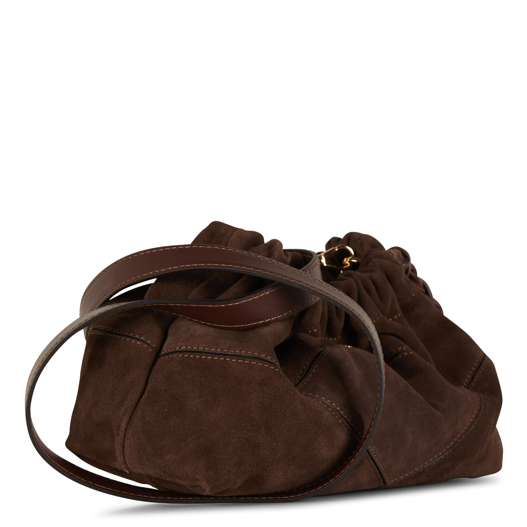 JUNE - Sac à main en cuir velours | Marron