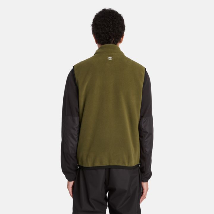 Colete de lã polar Outdoor Archive Polartec Série 200 para homens na cor verde.