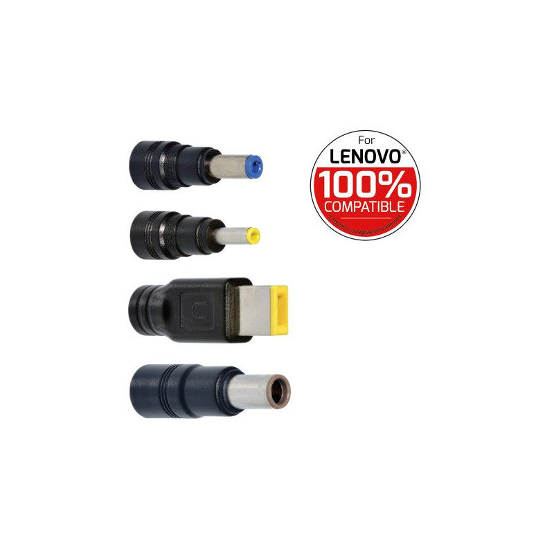 (90W) Universal Lenovo Power Netzteil inkl. 4 Adaptersteckern (900007-LE) - Schwarz