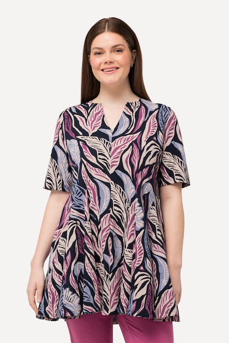 Longshirt, Tunika-Ausschnitt, Halbarm, Biobaumwolle