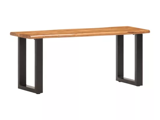 Banc au bord naturel du bois 110 cm Bois d'acacia solide acier