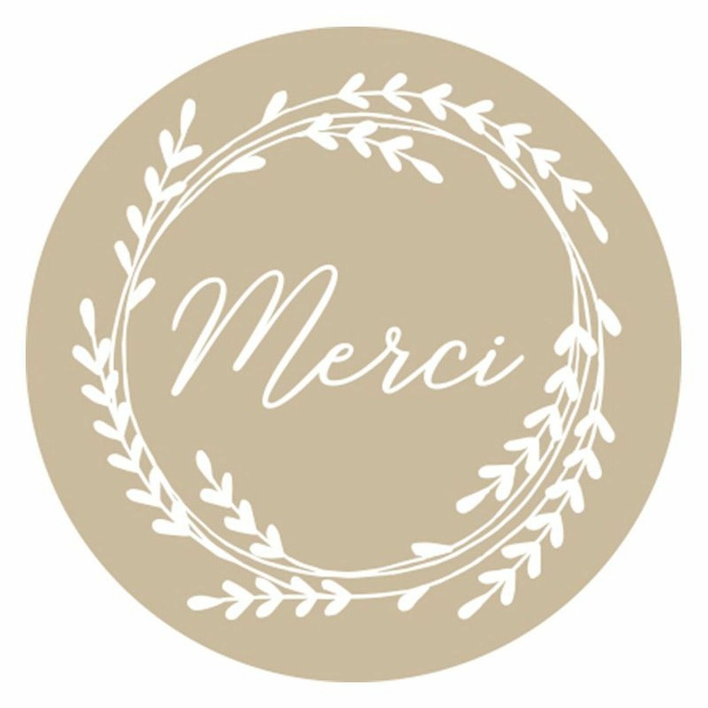 180 stickers kraft merci ø 3,5 cm