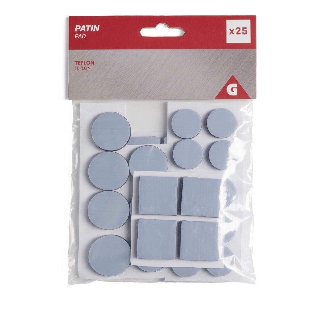 Lot de 25 patins adhésifs téflon