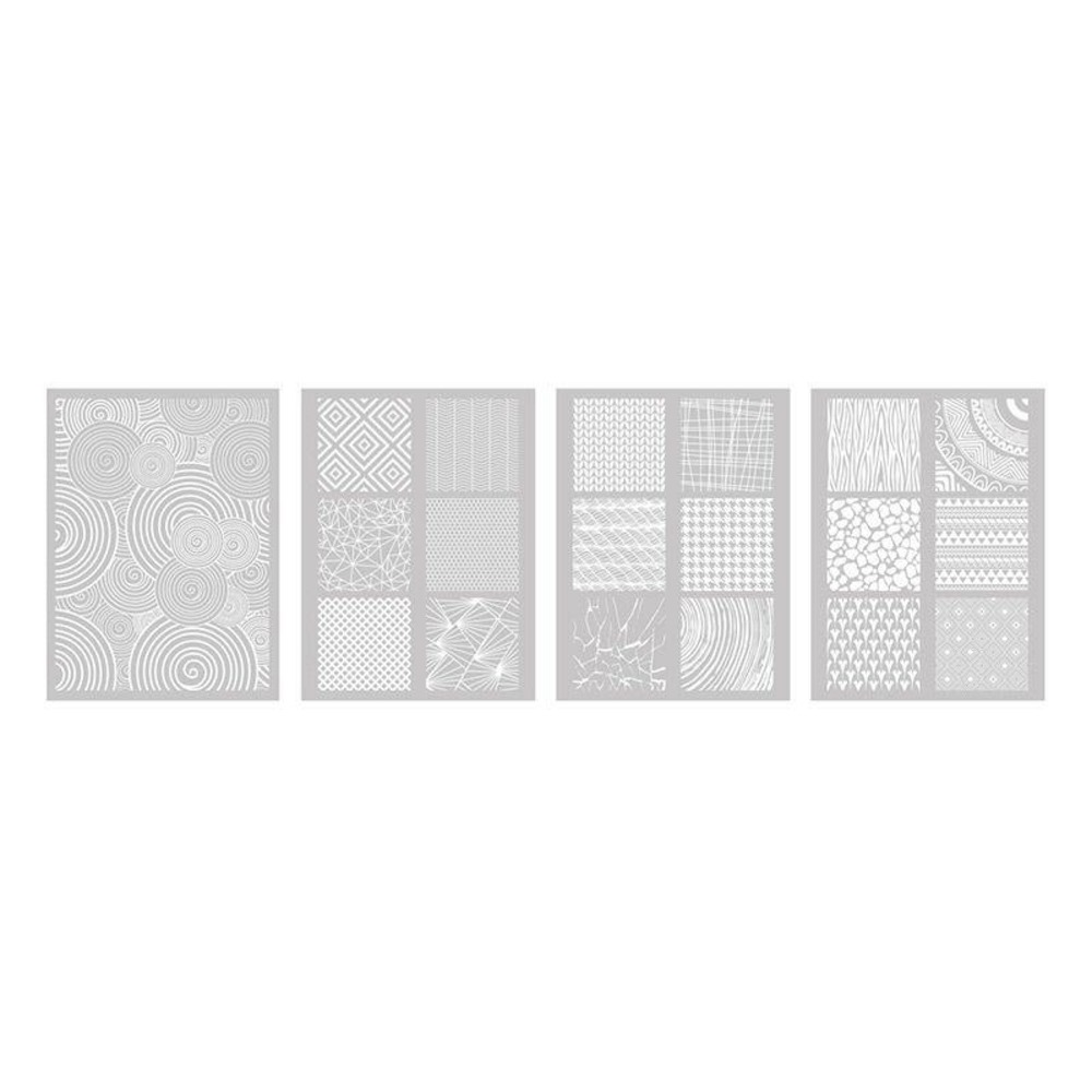 4 pochoirs pâte polymère 11,4 x 15,3 cm - motifs