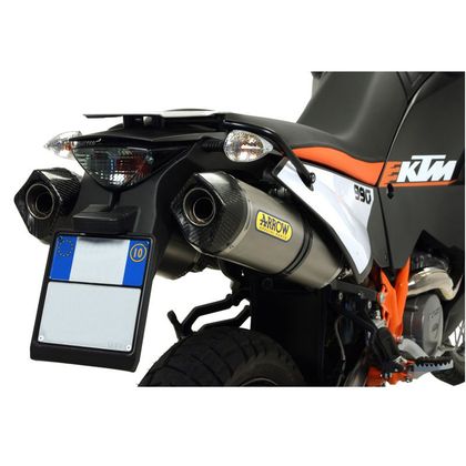 Silencieux Arrow Race tech Alu Dark embout carbone - Noir