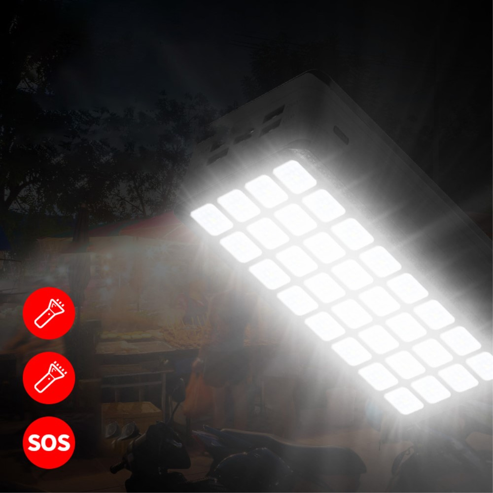 50000mAh 4x USB A Powerbank Outdoor Solar Taschen Lampe mit 32 LED's -  Schwarz