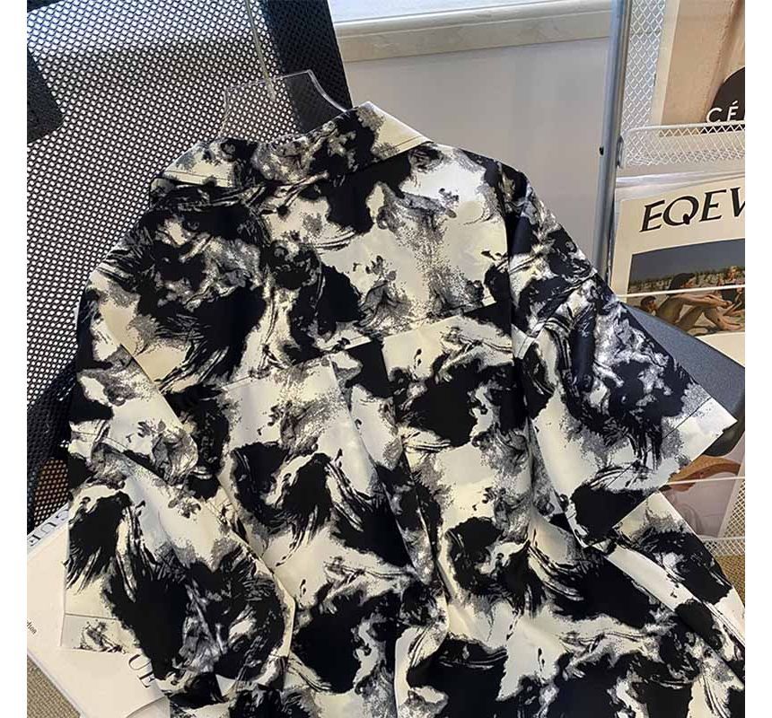 Whyessa - Tie-dye overhemd met korte mouwen en knoopjes