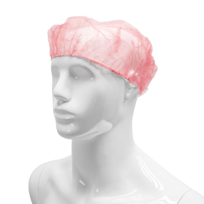 Baretten 1000stuks haarnetten rood wokkel BESCHIKBAAR pp non woven hoofddeksels M, 53cm 'clip cap' (1022)