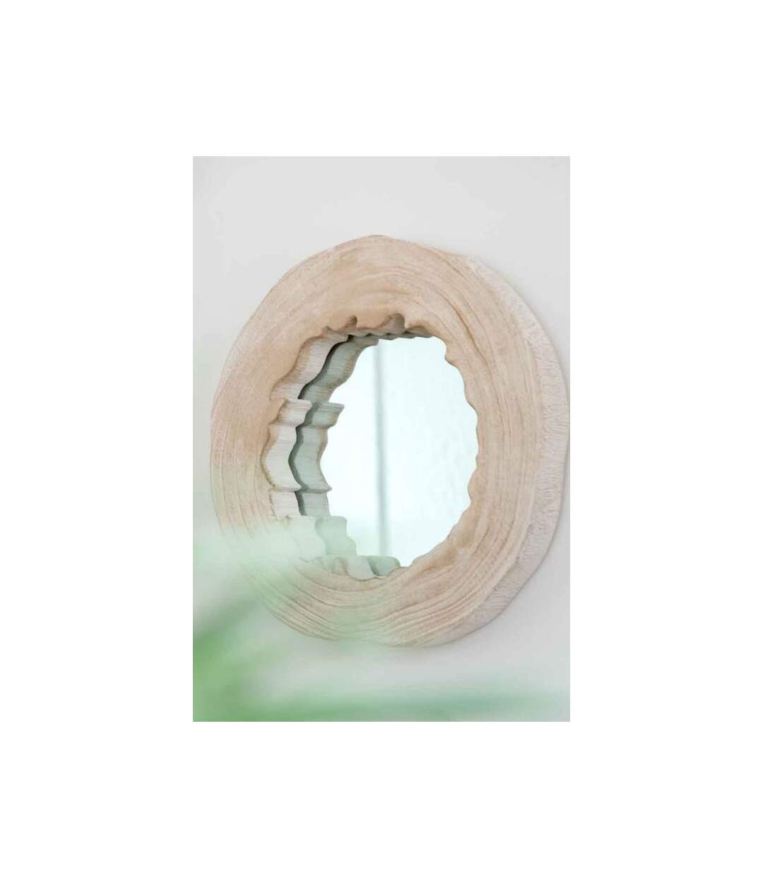 Paris Prix - Miroir Mural Déco En Bois jenny 28cm Blanc