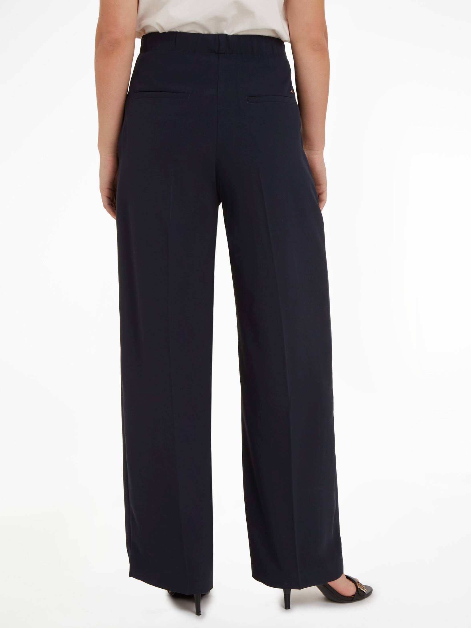 Tommy Hilfiger| Damen Marlenehose WIDE LEG FLUID TWILL CROPPED