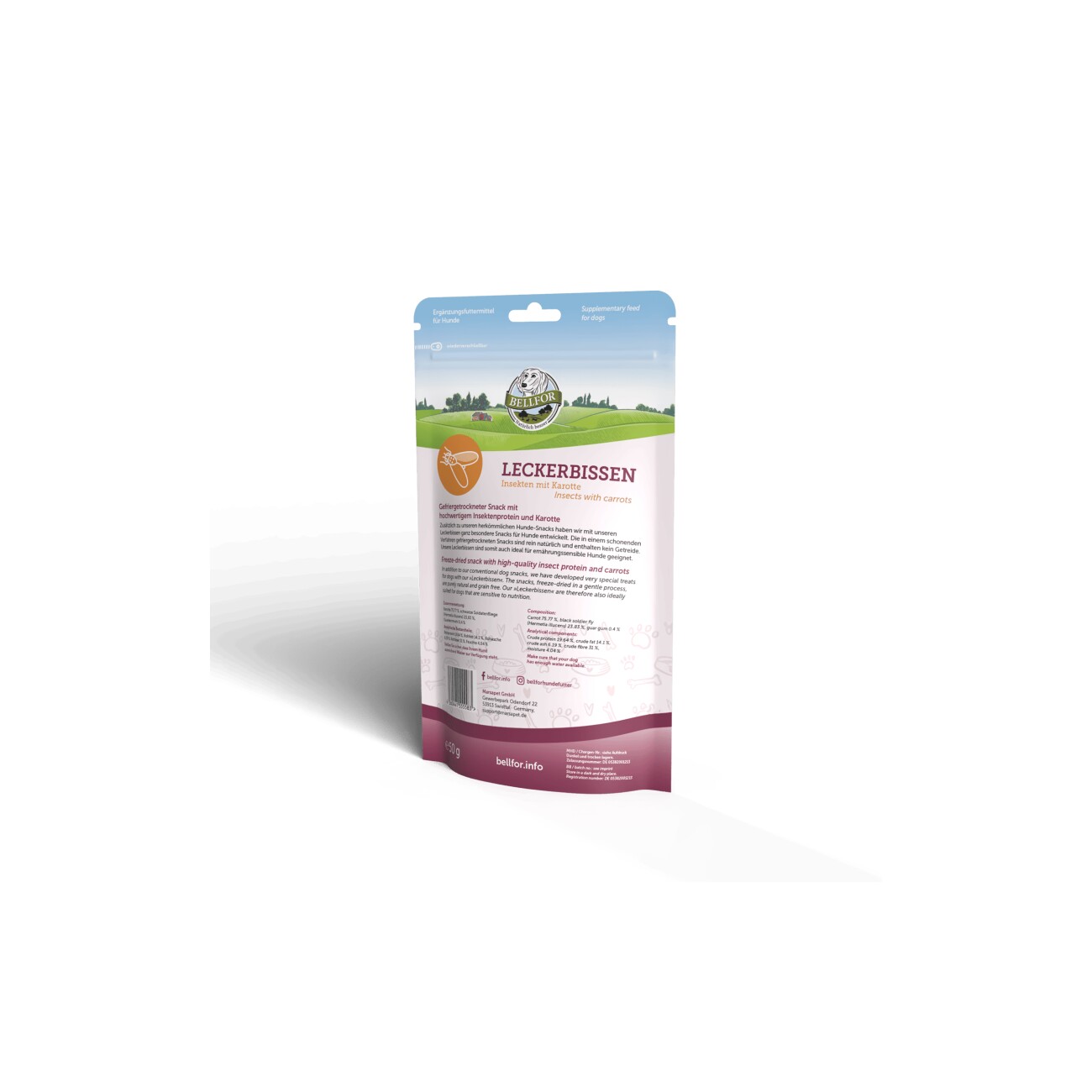 Bellfor Freeze-Snack für Hunde mit Insekten mit Karotte - 50g