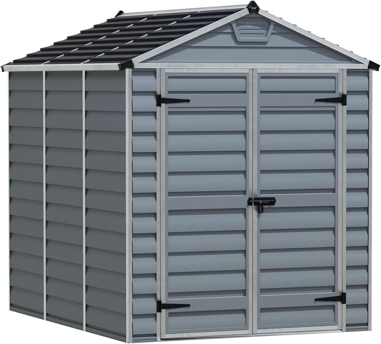 Canopia by Palram Gerätehaus Garten Skylight 6x8 Geräteschuppen Metall 185 x 229 cm Grau Polycarbonatplatten rostbeständig UV-Schutz
