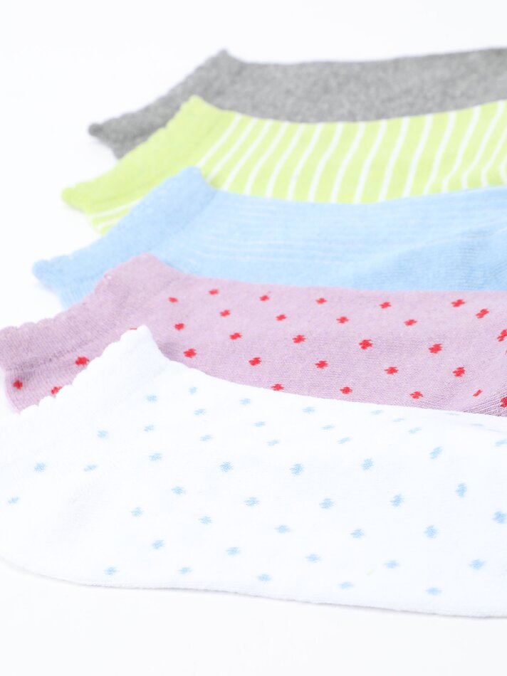Pacote com 5 pares de meias curtas sortidas - Diversas
