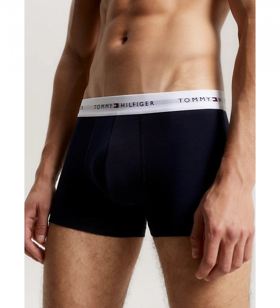Pacote com 3 cuecas boxer azuis essenciais da Tommy Hilfiger