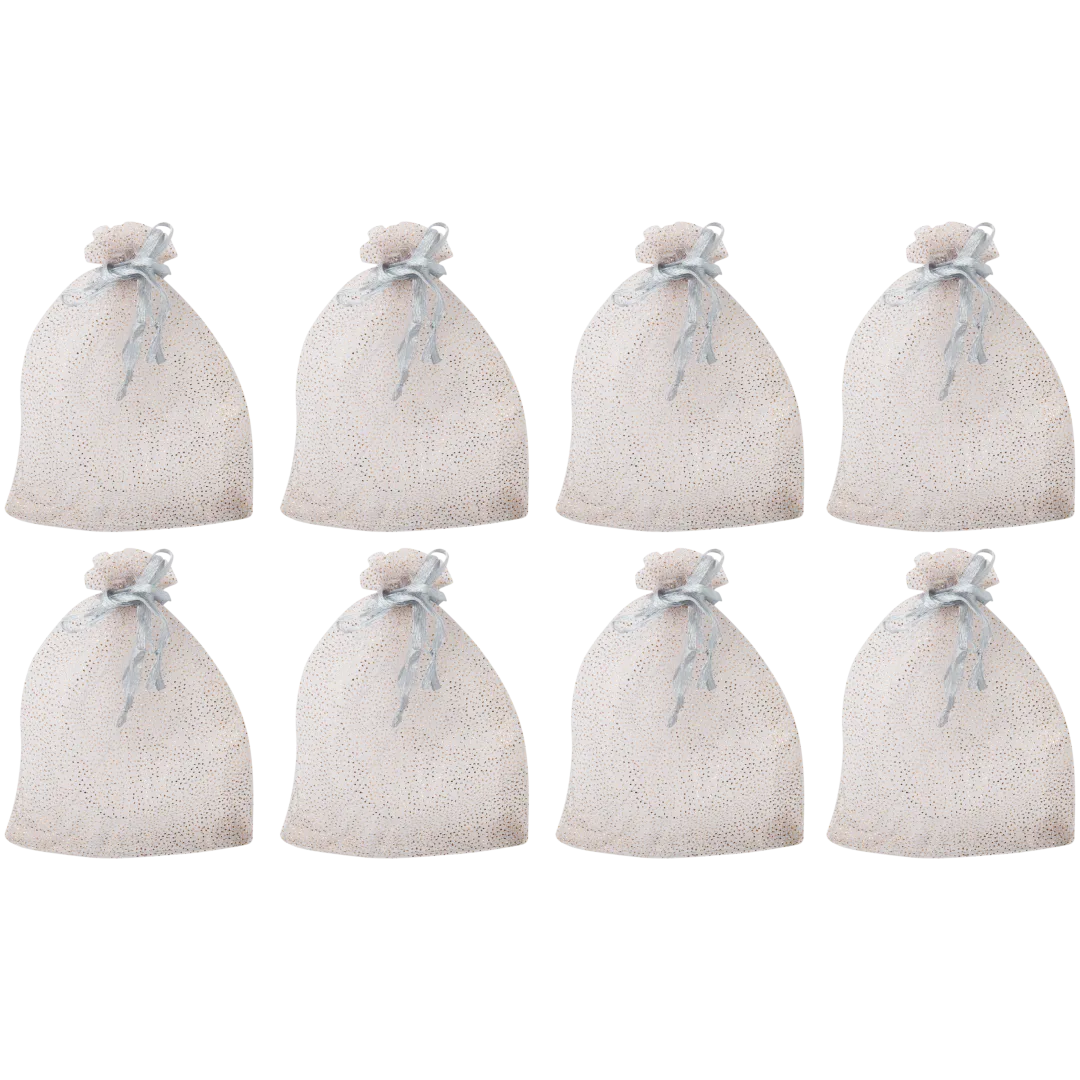 Organza cadeauzakjes 8 stuks | diverse kleuren