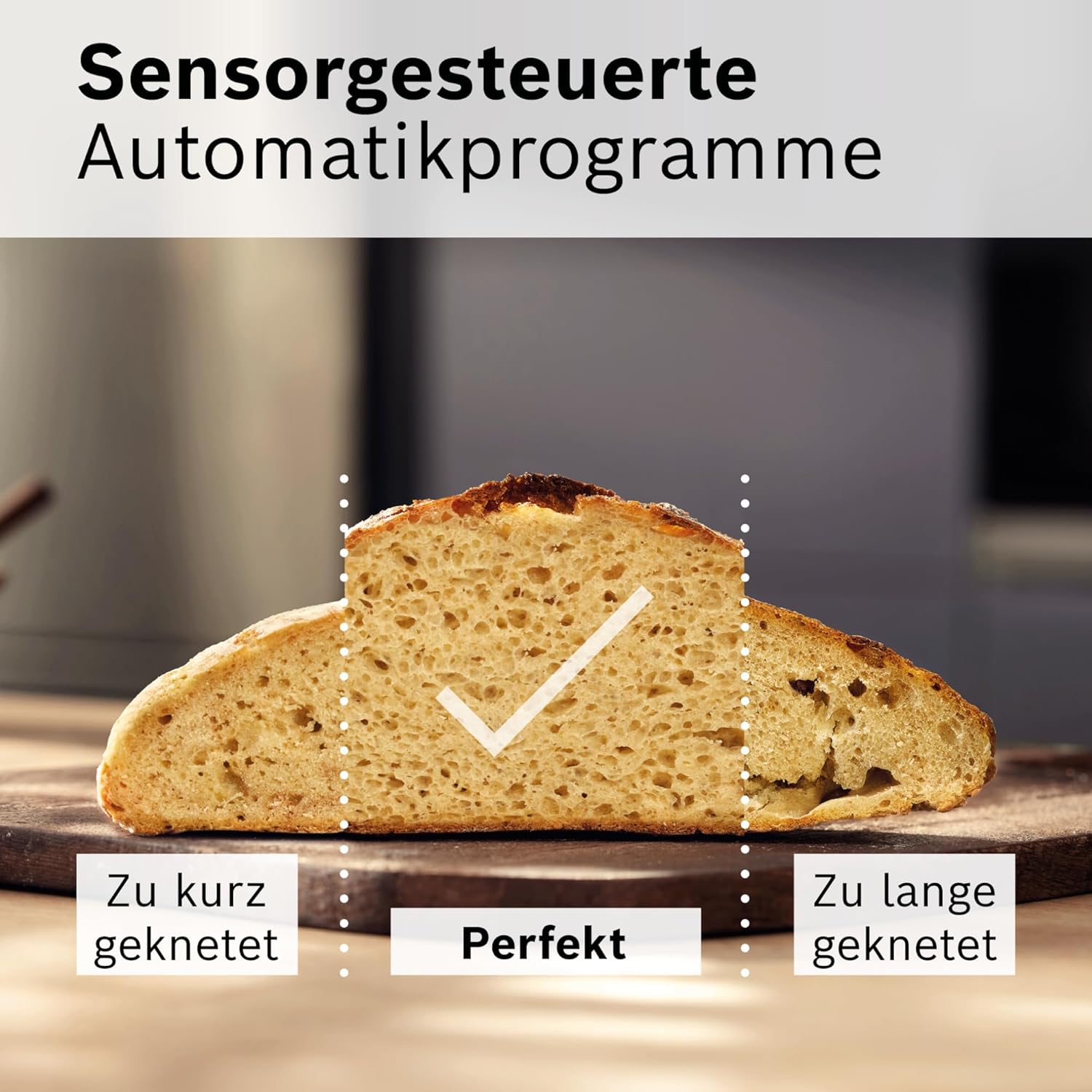 Bosch Küchenmaschine Serie 8, NEU, 9 Automatikprogramme, Waage, Timer, 7 Stufen, 6l Edelstahl-Schüssel, Knethaken, Rührbesen, Silikonbesen, spülmaschinenfest, 1.800 W, MUMS8ZS00