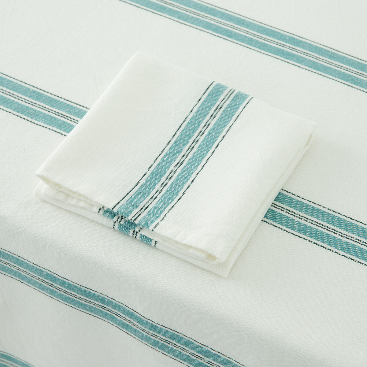 LA REDOUTE INTERIEURS<br>Toalha de mesa listrada de algodão tingido, Boisseau