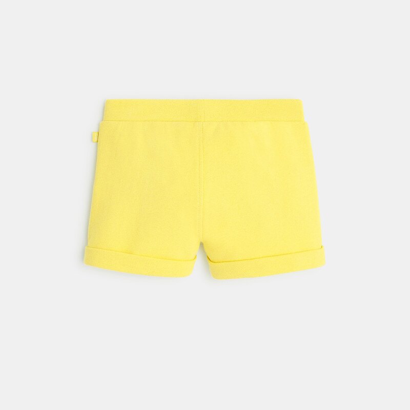 Short à plis en molleton jaune bébé fille Jaune