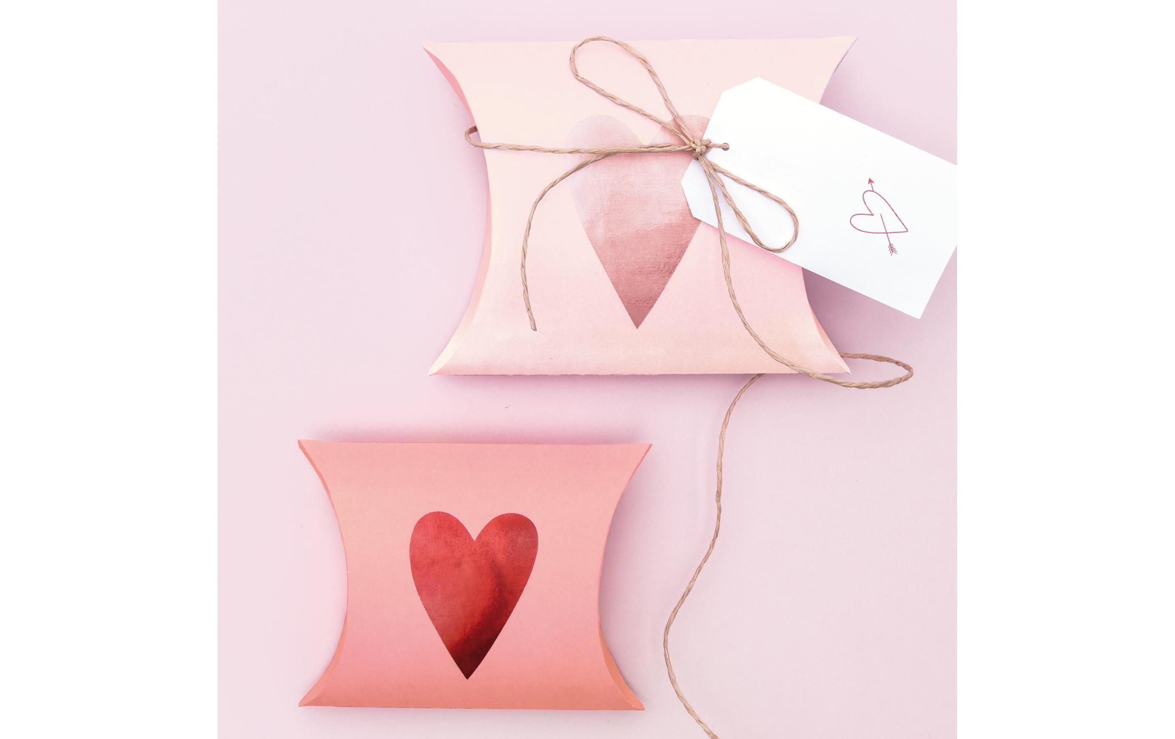 Geschenkbox Herzen 6 Stück, Rosa/Rot, 12 x 18 cm/10 x 15 cmGeschenkverpackung von Rico Design