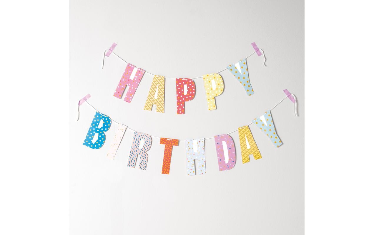 Girlande Happy Birthday 3 m, MehrfarbigDekoaccessoire für Ihre nächste Party von Rico Design